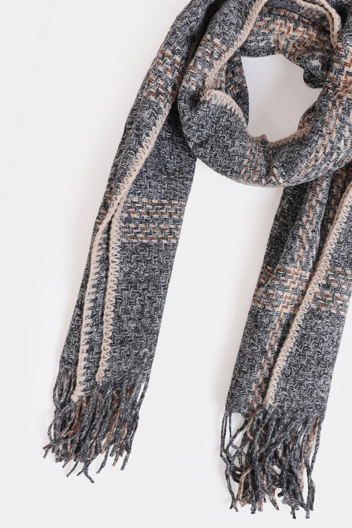 Chunky Check Knitted Shawl - Cougar Clothing