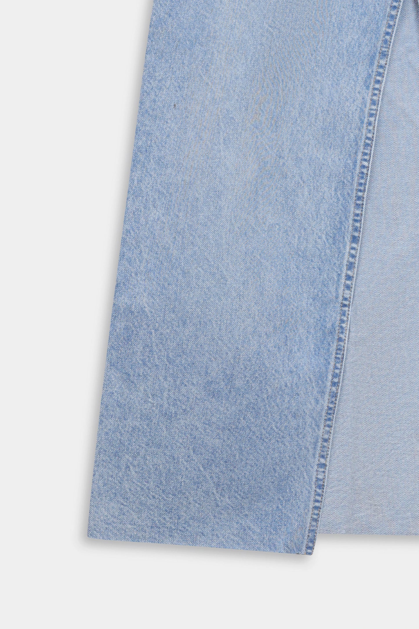 Denim Skirt With Front Slit - Cougar Clothing