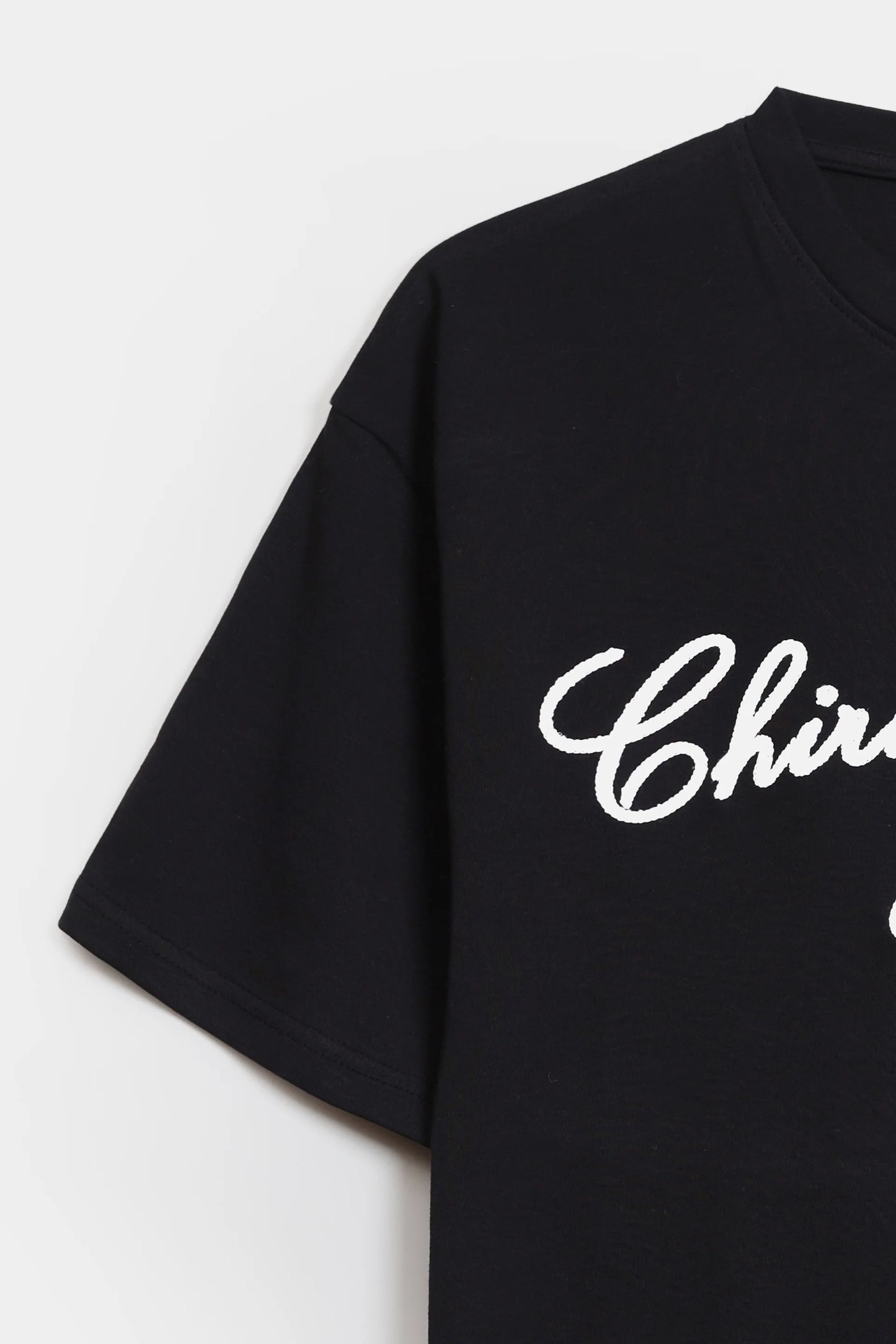 Oversized Text Print T-Shirt - Cougar Clothing