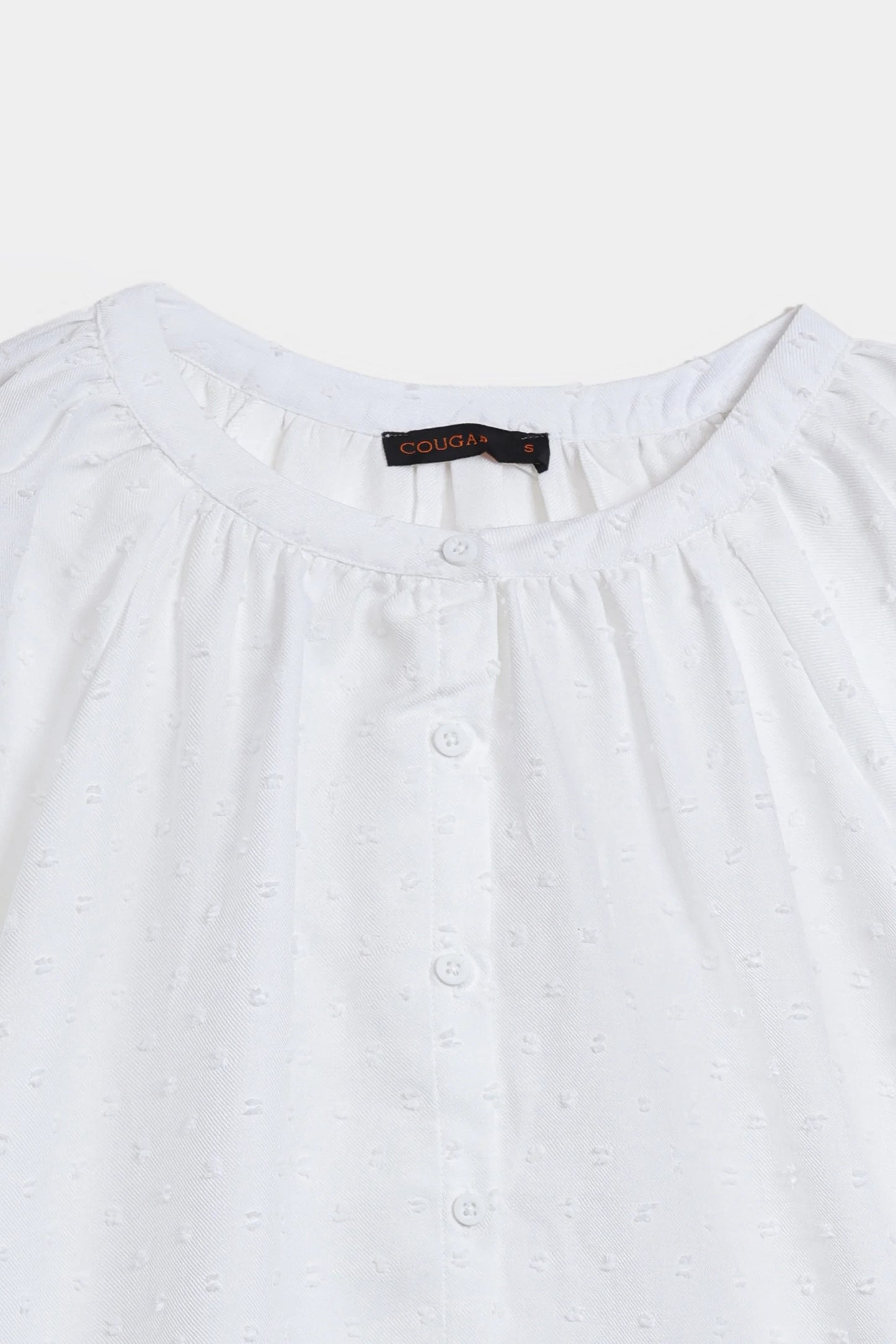 Top With Puff Sleeves - Cougar Clothing