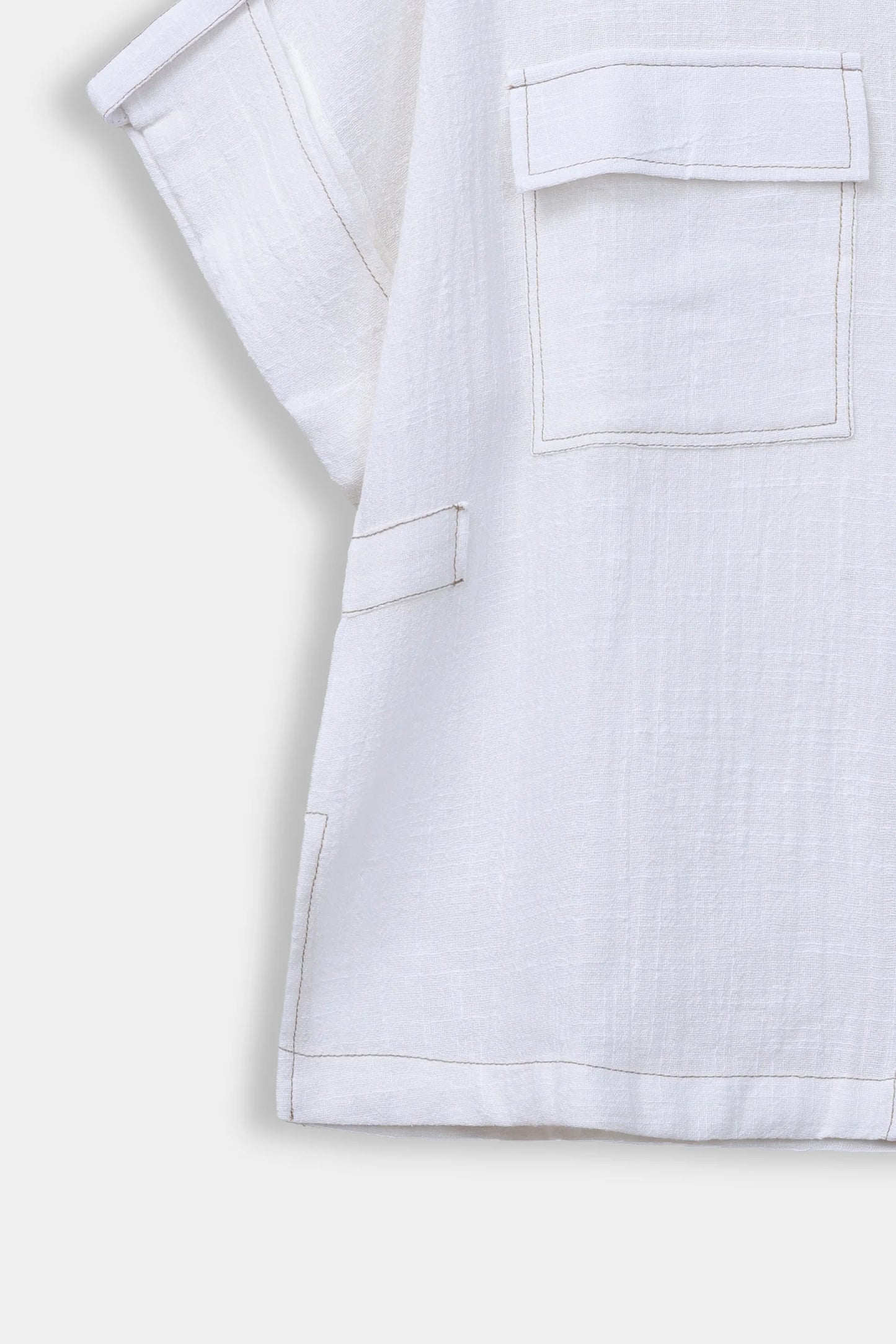 Cropped Button Down Shirt - Cougar Clothing
