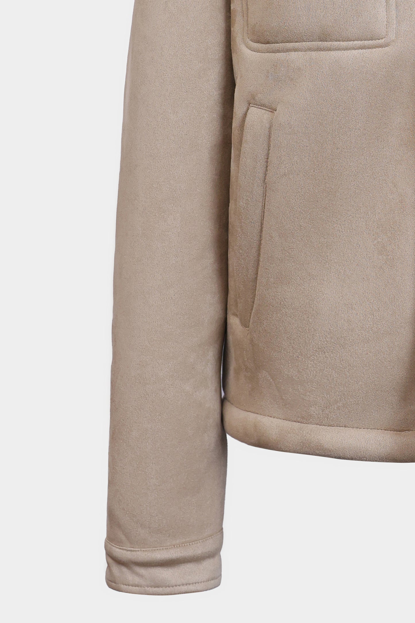 Suede Jacket With Sherpa Lining - Cougar Clothing