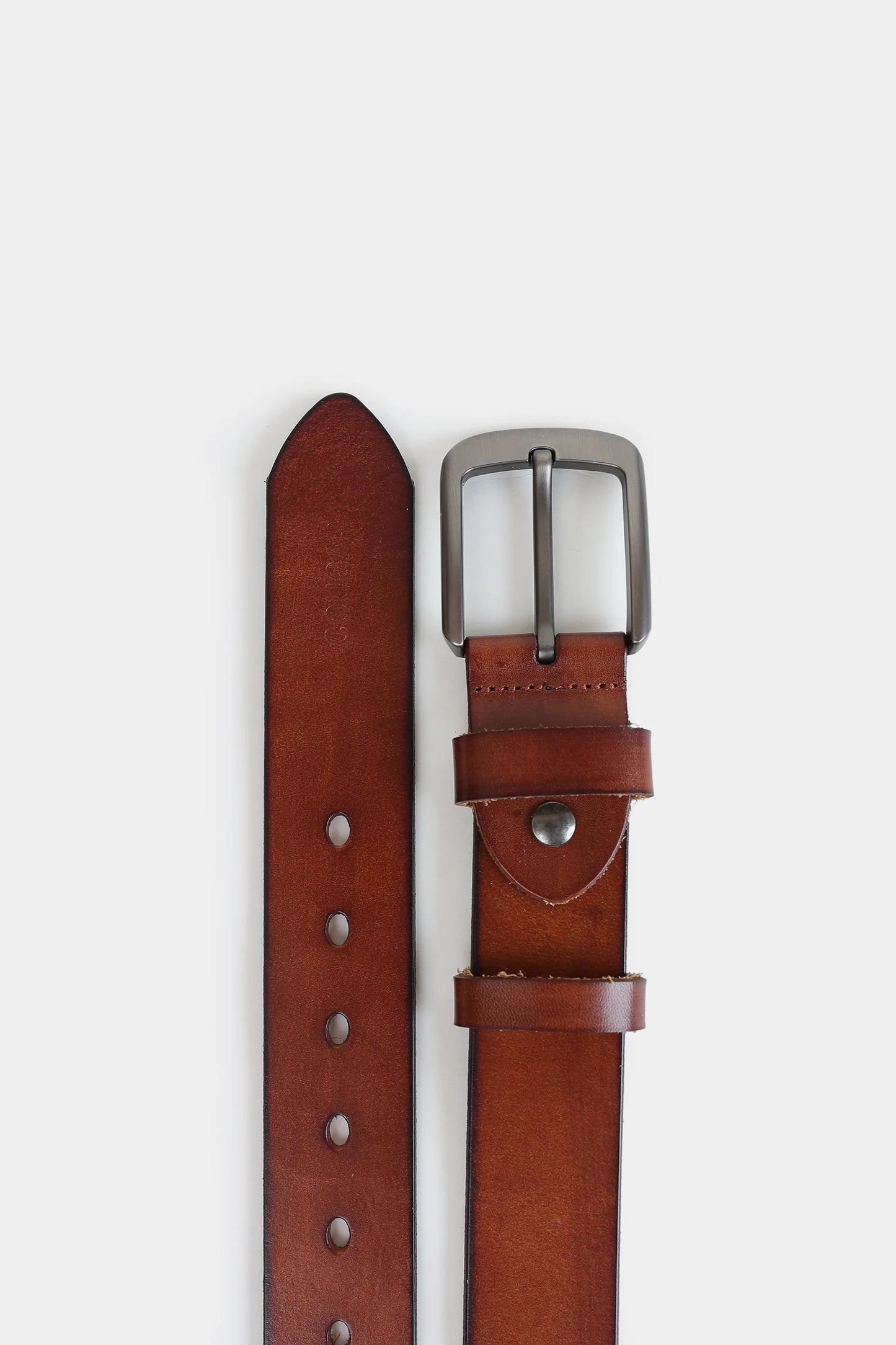 Burnished Edge Leather Belt - Cougar Clothing