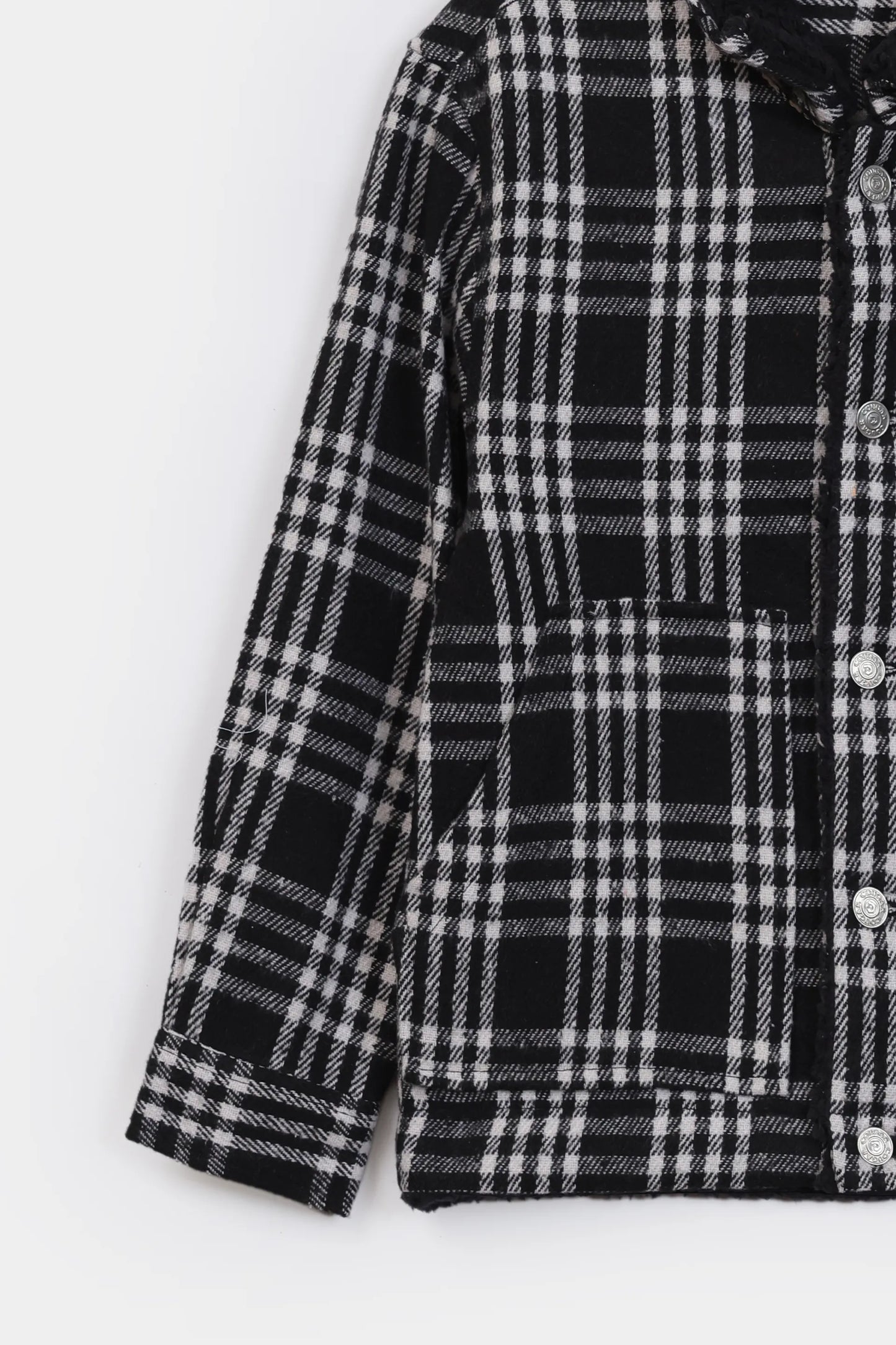 Sherpa Collar Flannel Shacket - Cougar Clothing