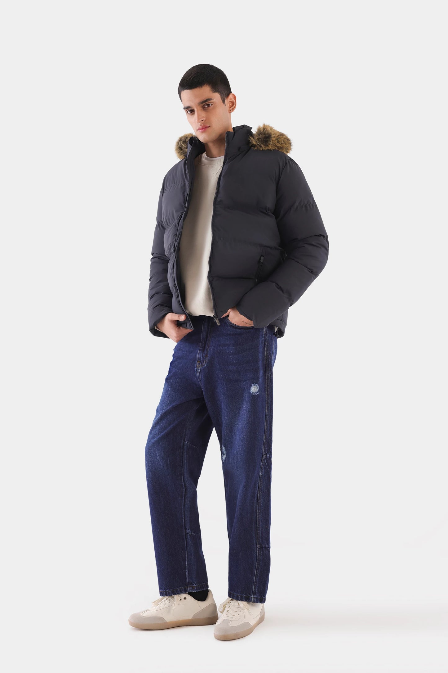 Faux Fur Quilted Puffer Jacket - Cougar Clothing