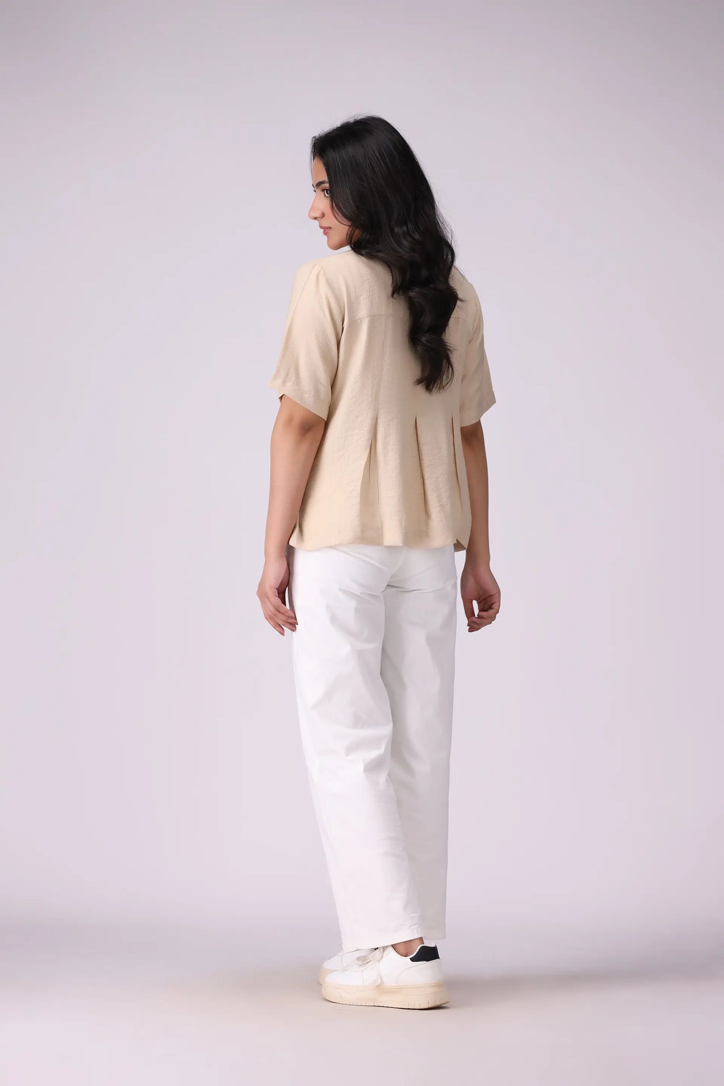 Pleated Top With False Pockets - Cougar Clothing