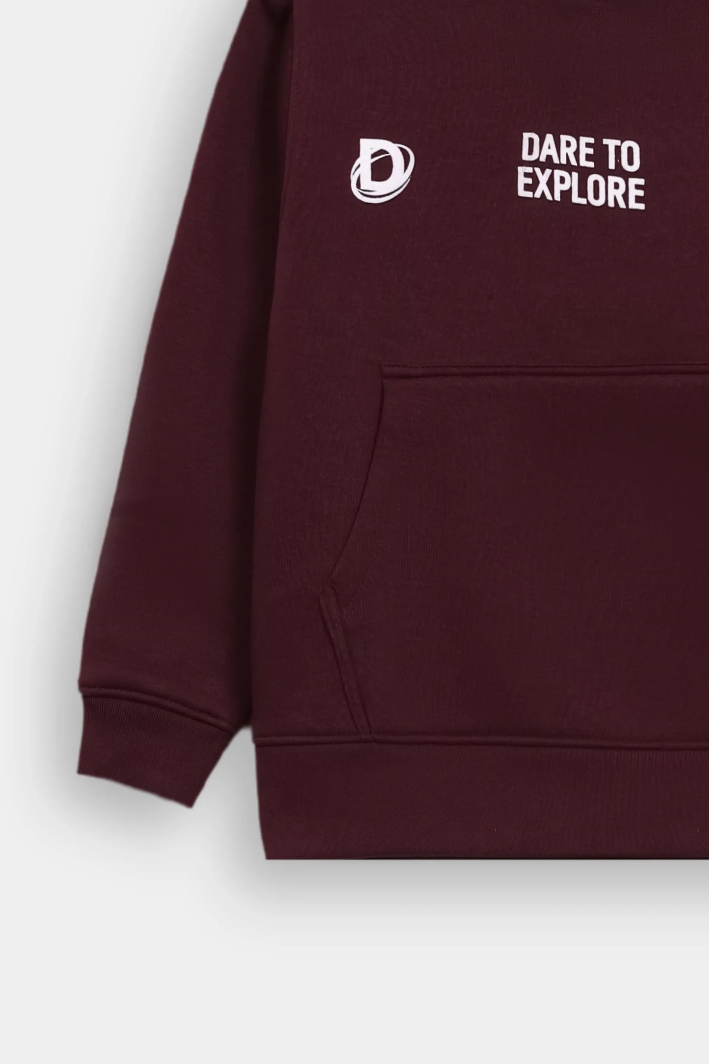 Text Print Fleece Hoodie - Cougar Clothing