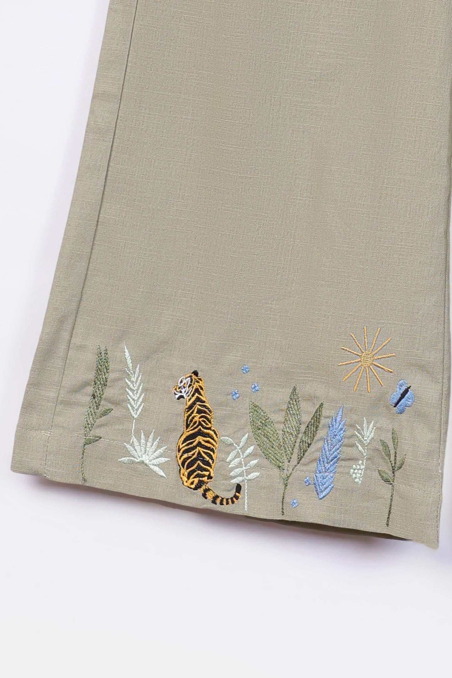 Embroidered Irish Cotton Trousers - Cougar Clothing