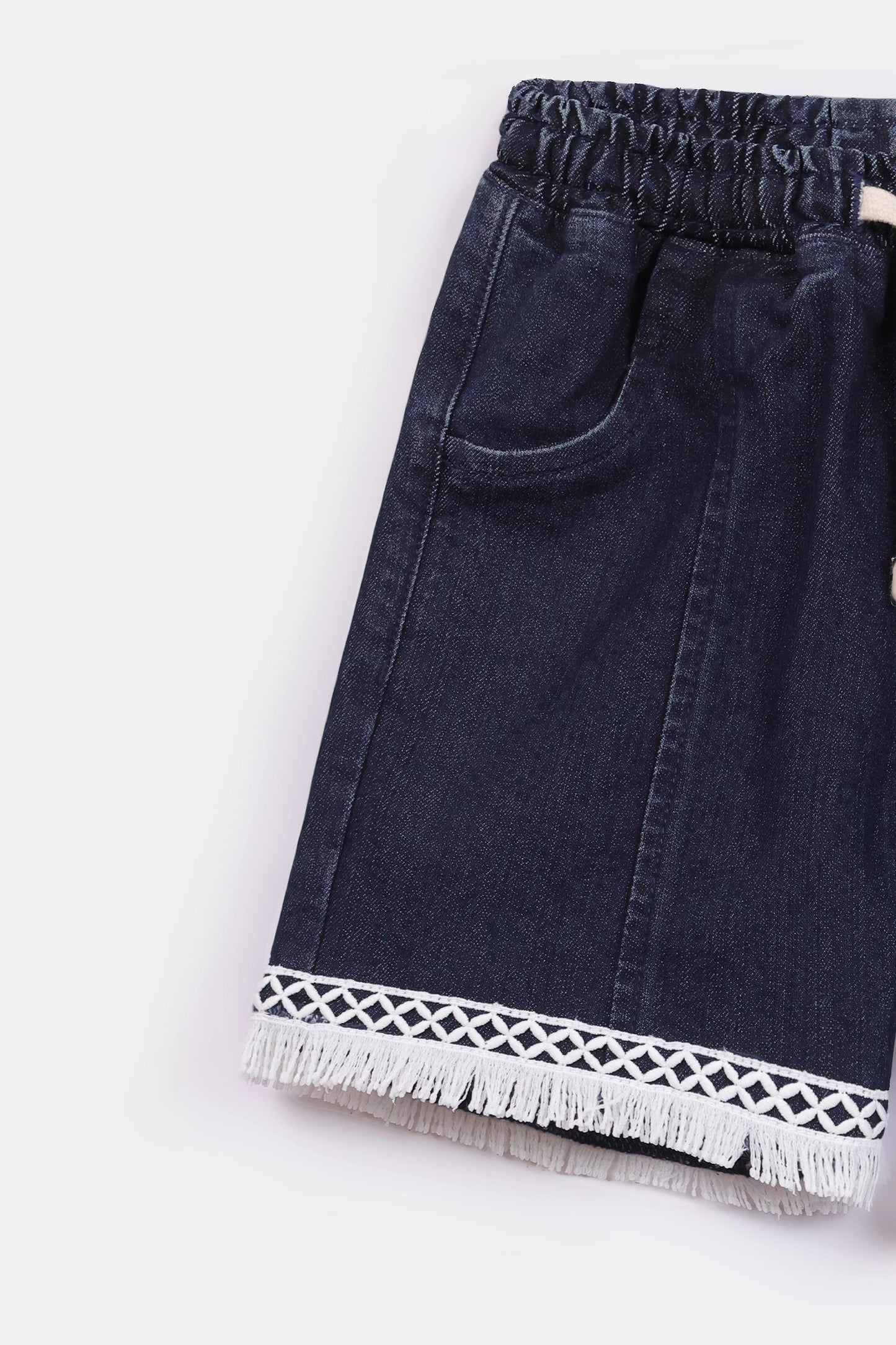 Laced Denim Shorts - Cougar Clothing