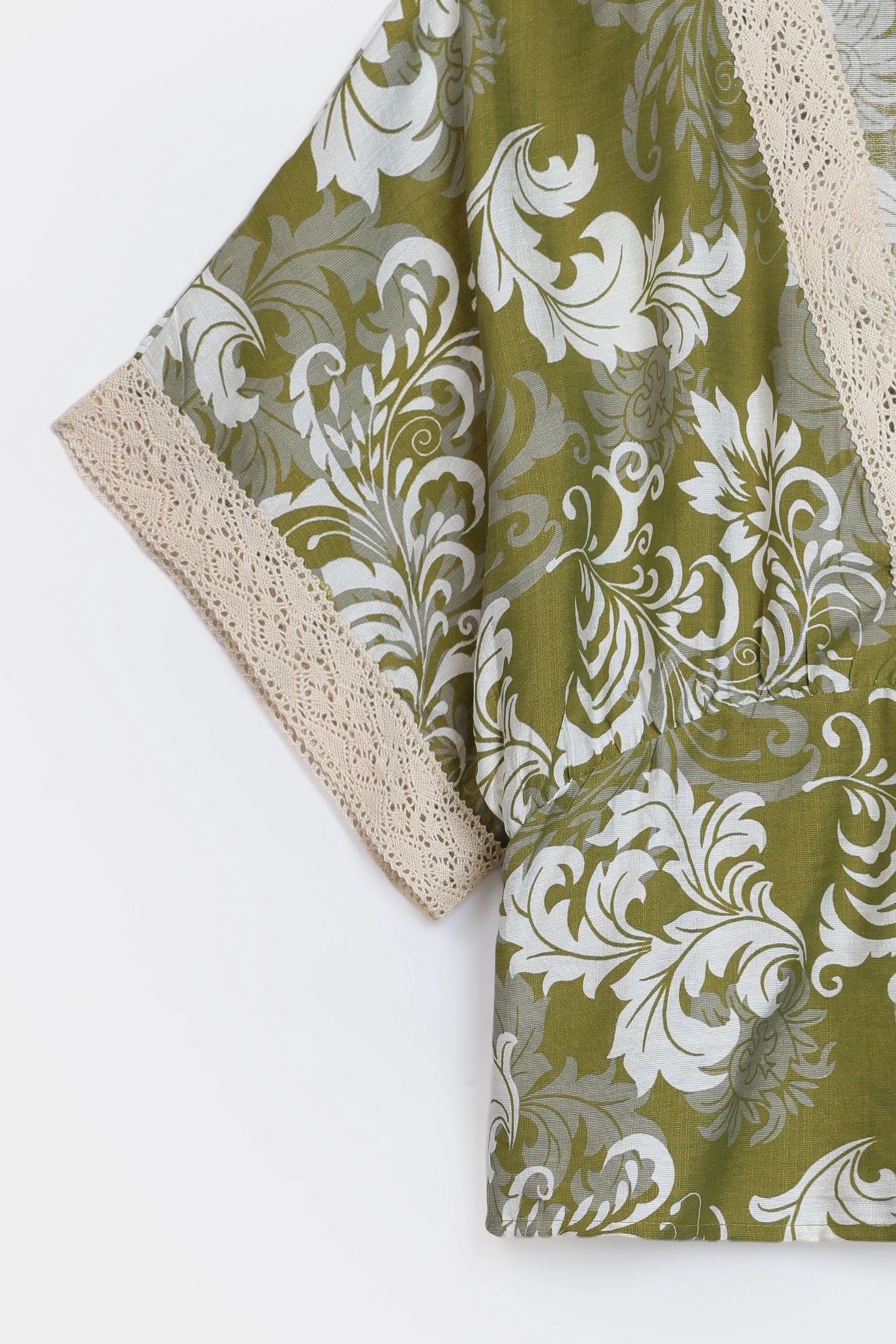 Lace-Trimmed Printed Top - Cougar Clothing