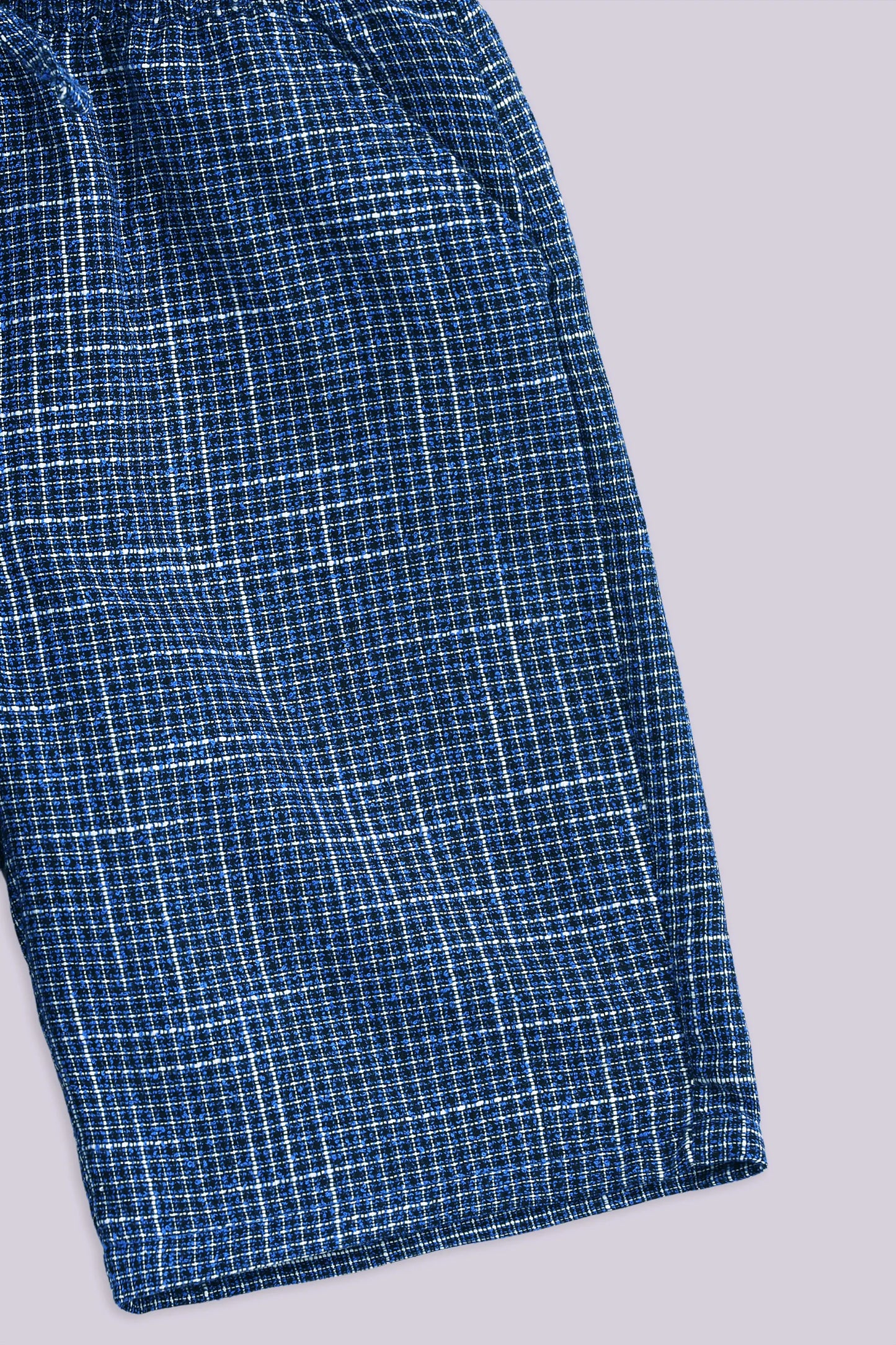 Textured Shorts With Mini Check - Cougar Clothing