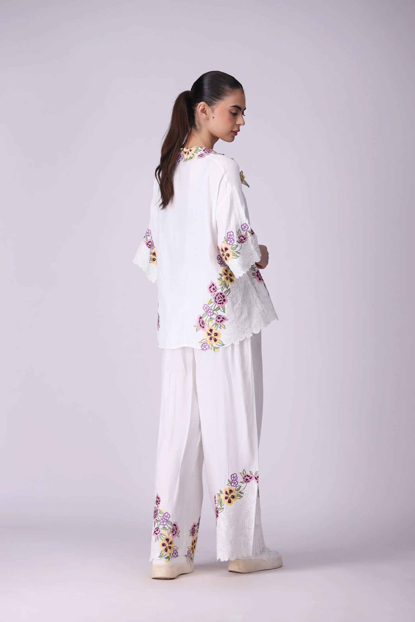 Floral Trail Embroidered Trousers - Cougar Clothing