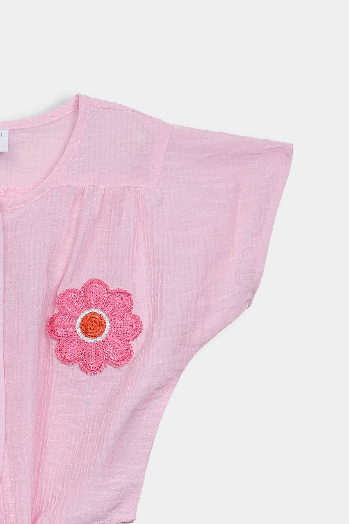 Embroidered Front Tie Top - Cougar Clothing