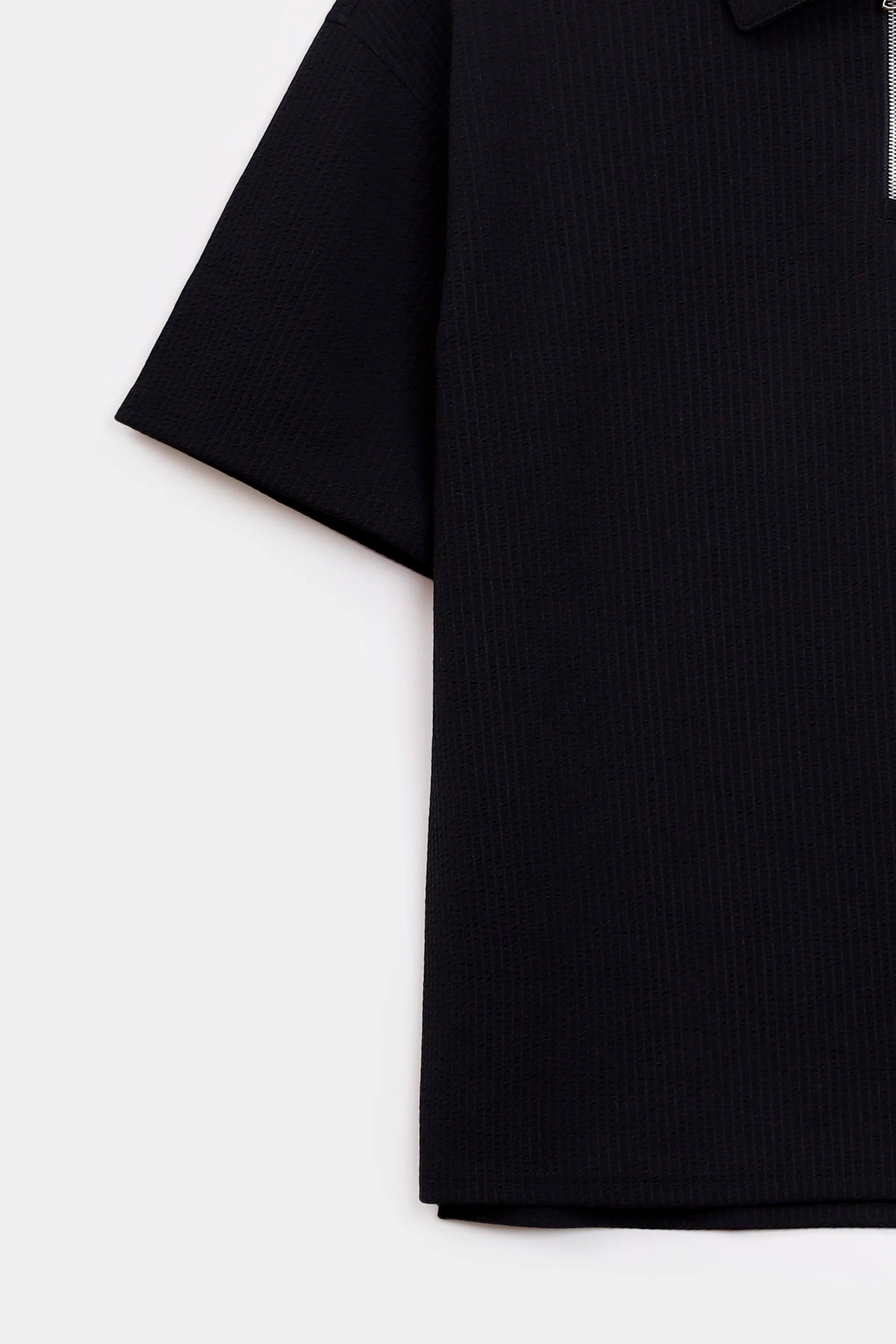 Oversized Seersucker Polo - Cougar Clothing