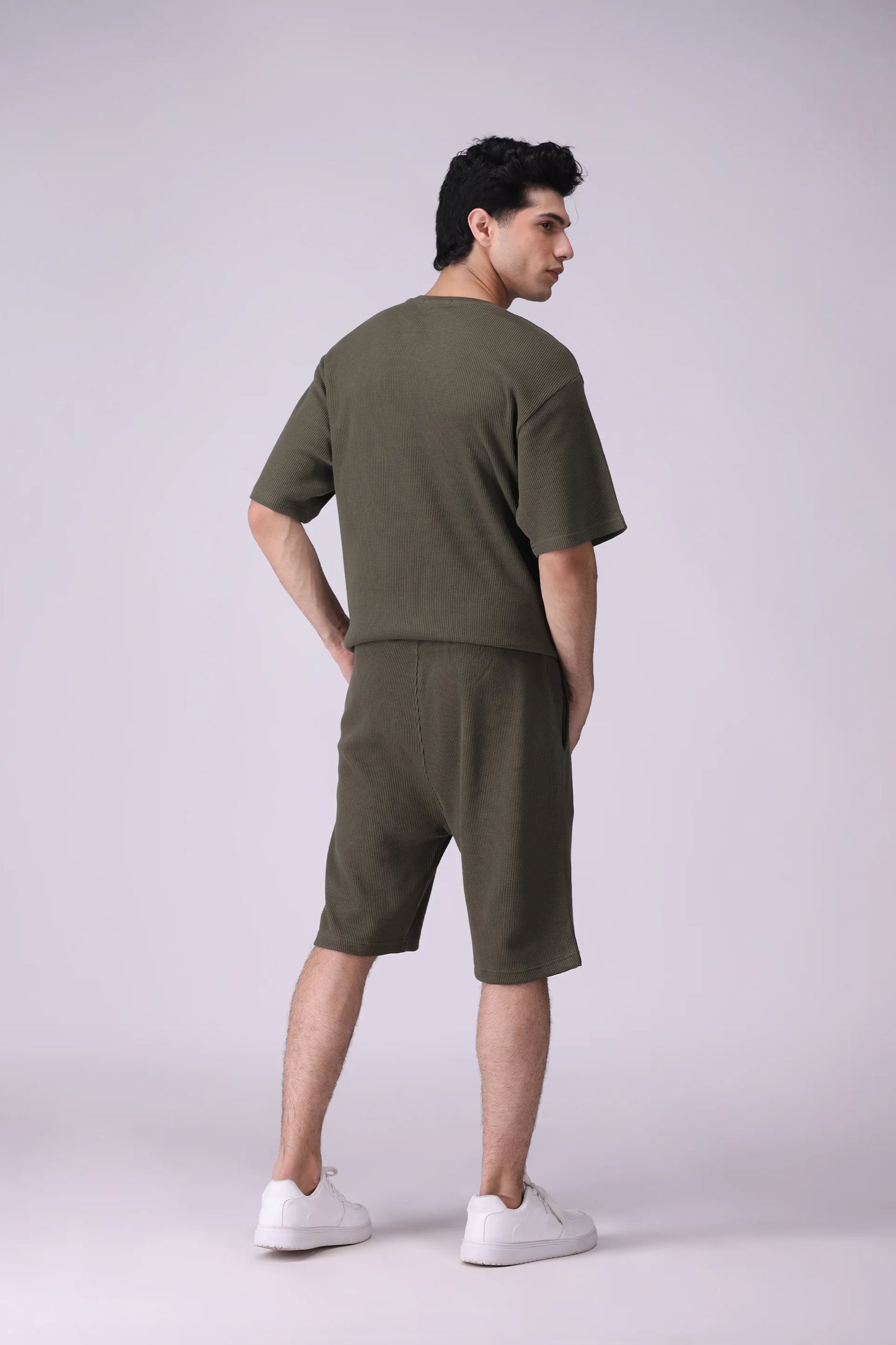 Relaxed Fit Waffle Knit Shorts - Cougar Clothing