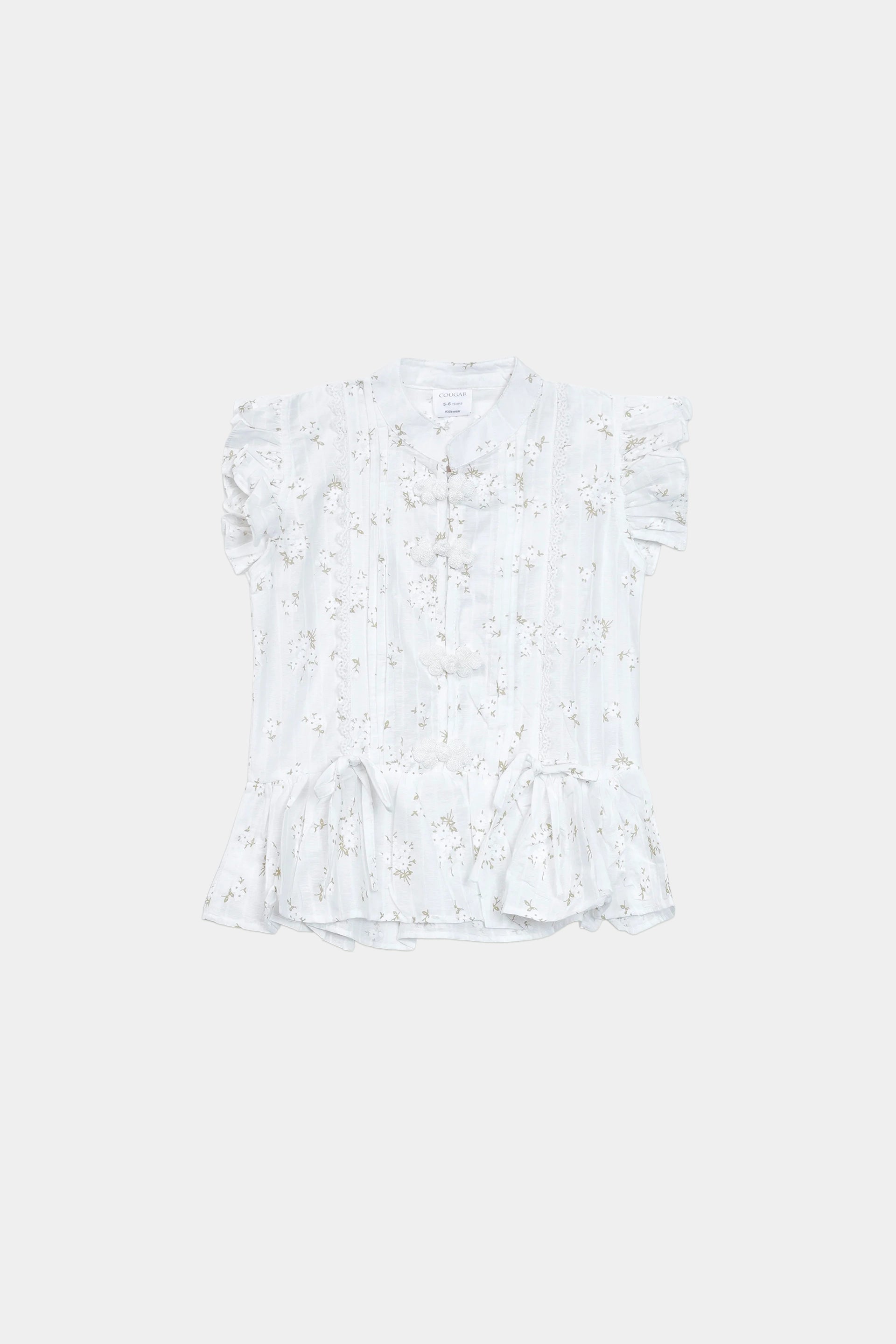 Printed Pleated Top - Cougar Clothing
