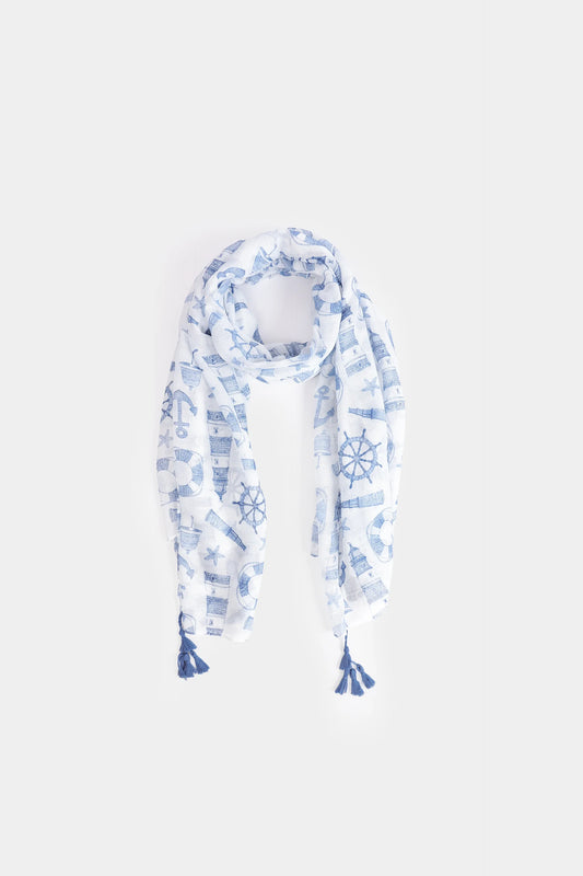 Nautical Print Scarf - Cougar Clothing