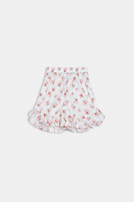 Printed Ruffled Shorts - Cougar Clothing