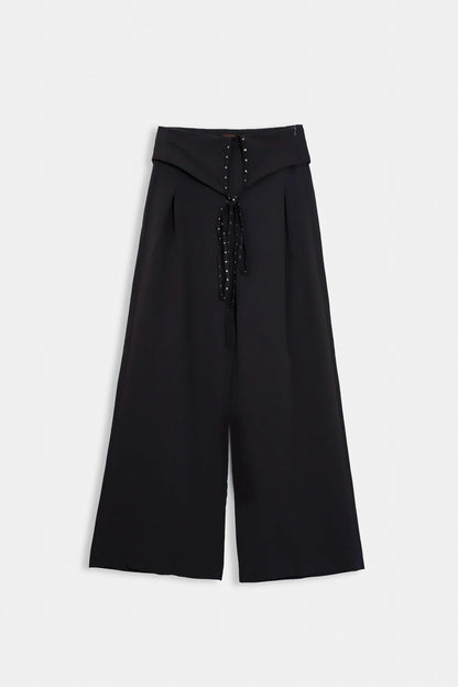 Trousers With Embellished Drawstring - Cougar Clothing
