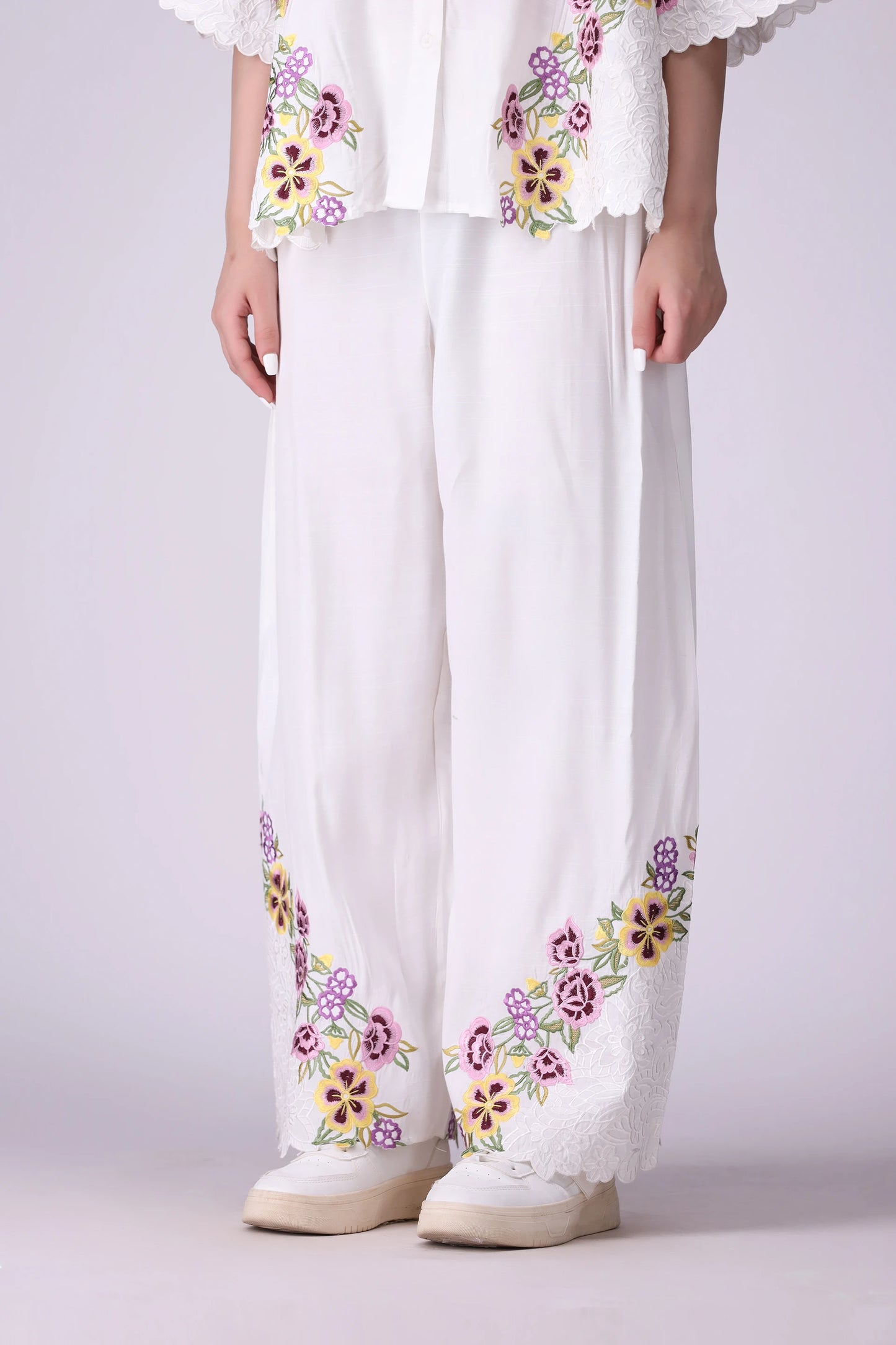 Floral Trail Embroidered Trousers - Cougar Clothing