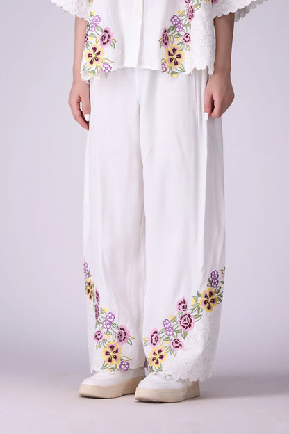 Floral Trail Embroidered Trousers - Cougar Clothing