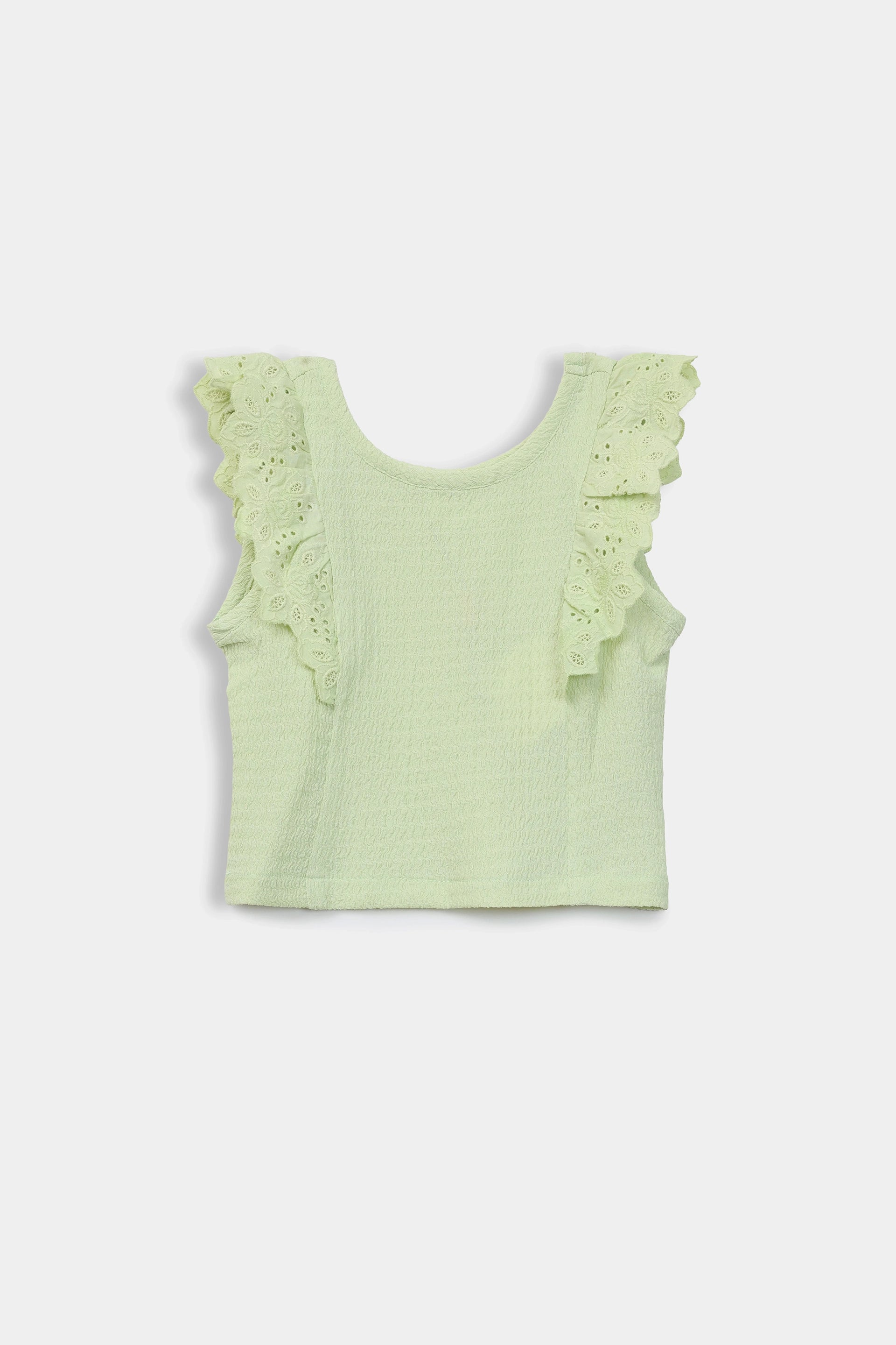 Textured Top With Lace Trims - Cougar Clothing