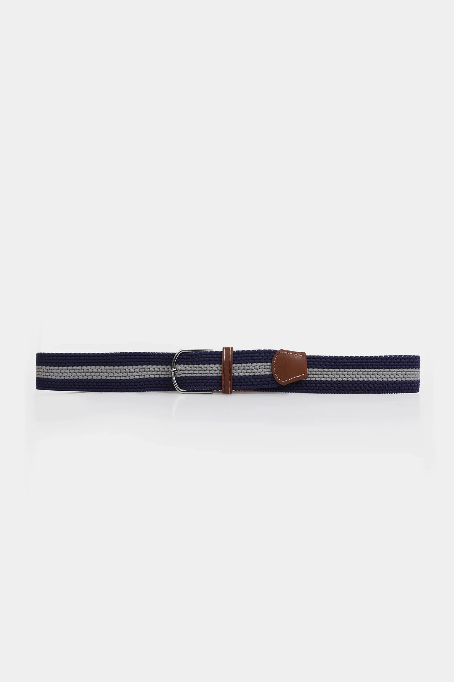 Braided Canvas Belt With Leather Trim - Cougar Clothing