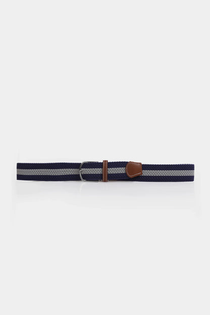 Braided Canvas Belt With Leather Trim - Cougar Clothing