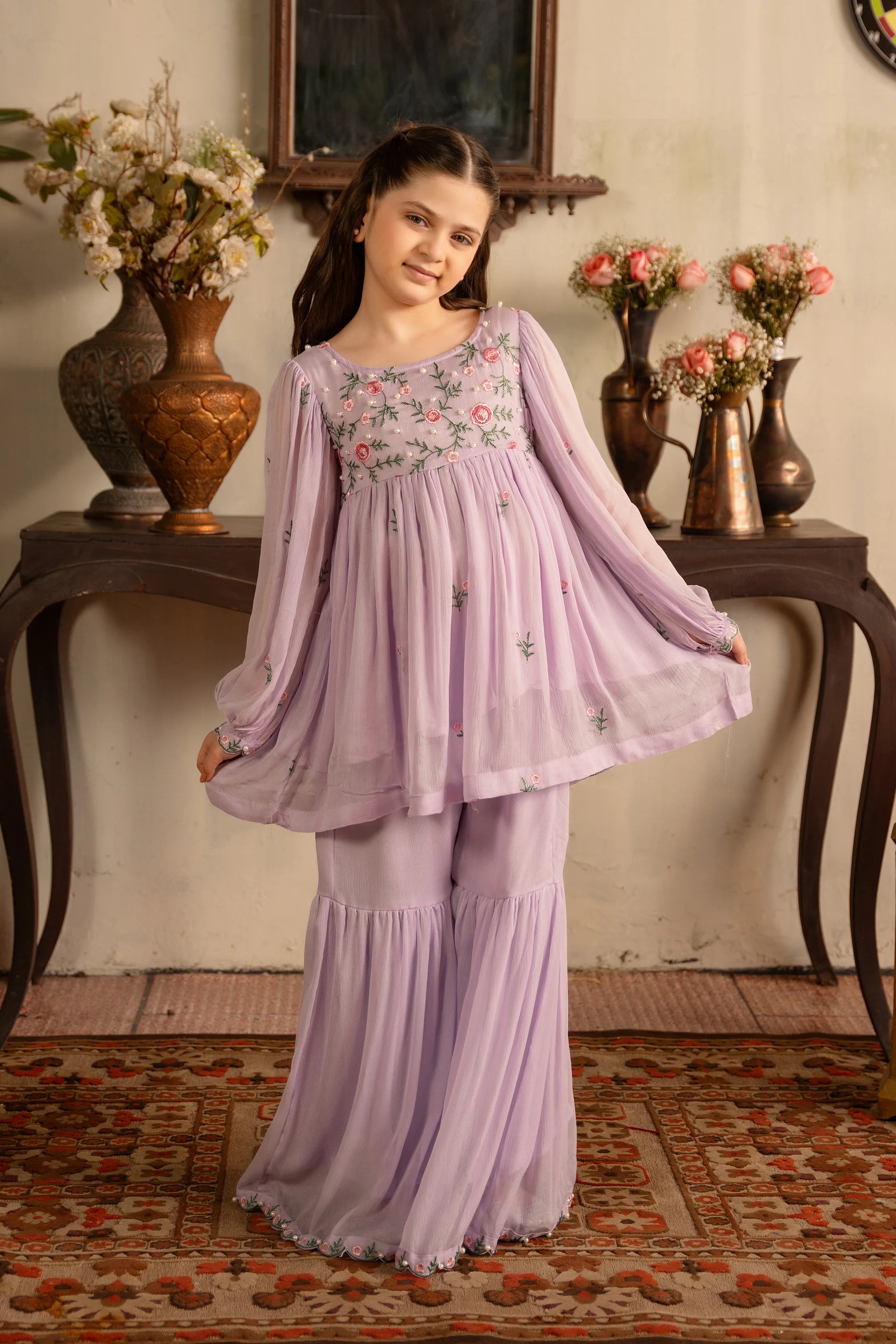 Chiffon Gharara Set - Cougar Clothing
