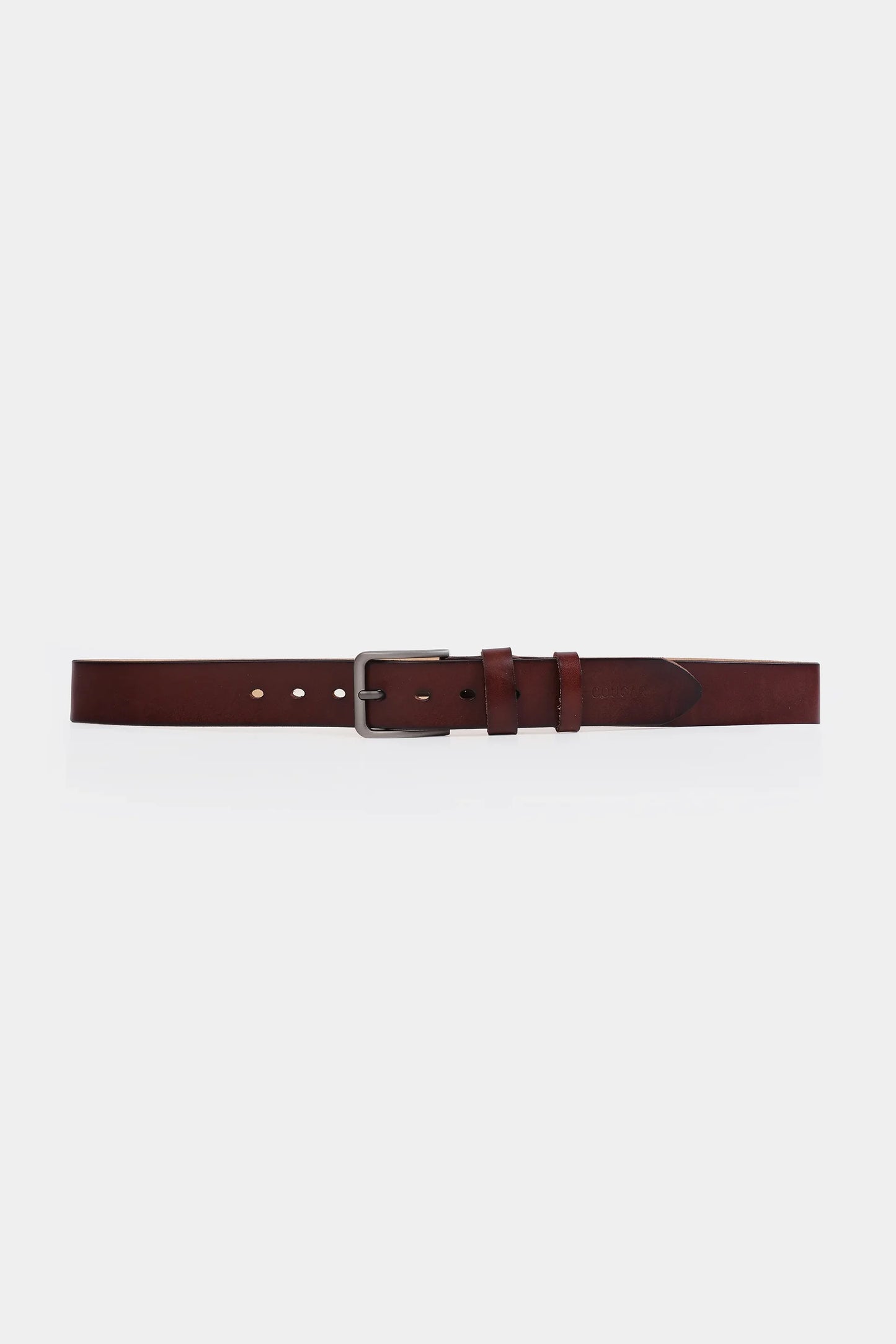 Leather Belt With Rectangular Buckle - Cougar Clothing