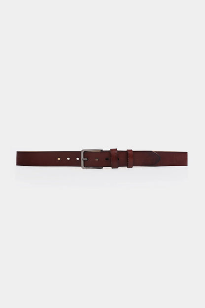 Leather Belt With Rectangular Buckle - Cougar Clothing