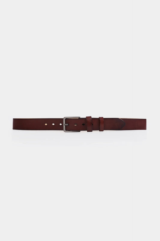Leather Belt With Rectangular Buckle - Cougar Clothing