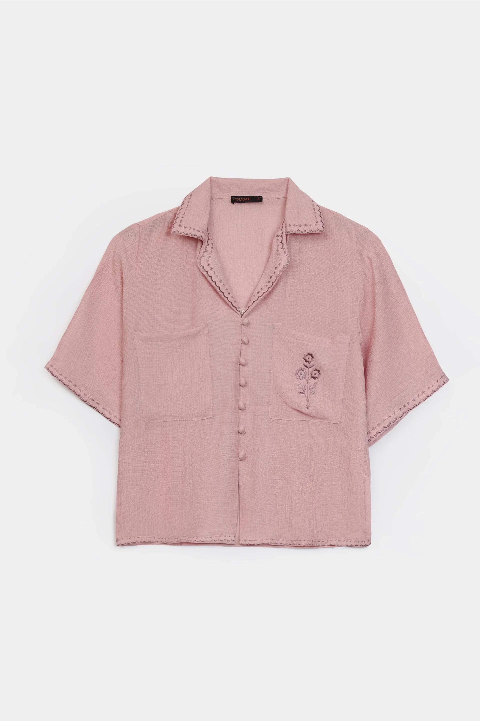 Embroidered Resort Collar Shirt - Cougar Clothing