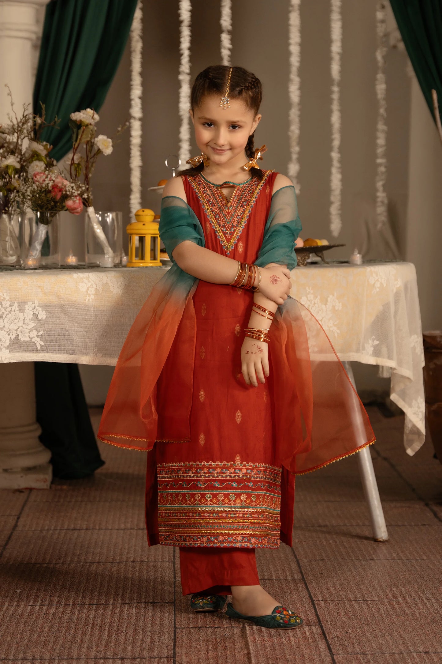 Jamawar Embroidered Kurti Set - Cougar Clothing