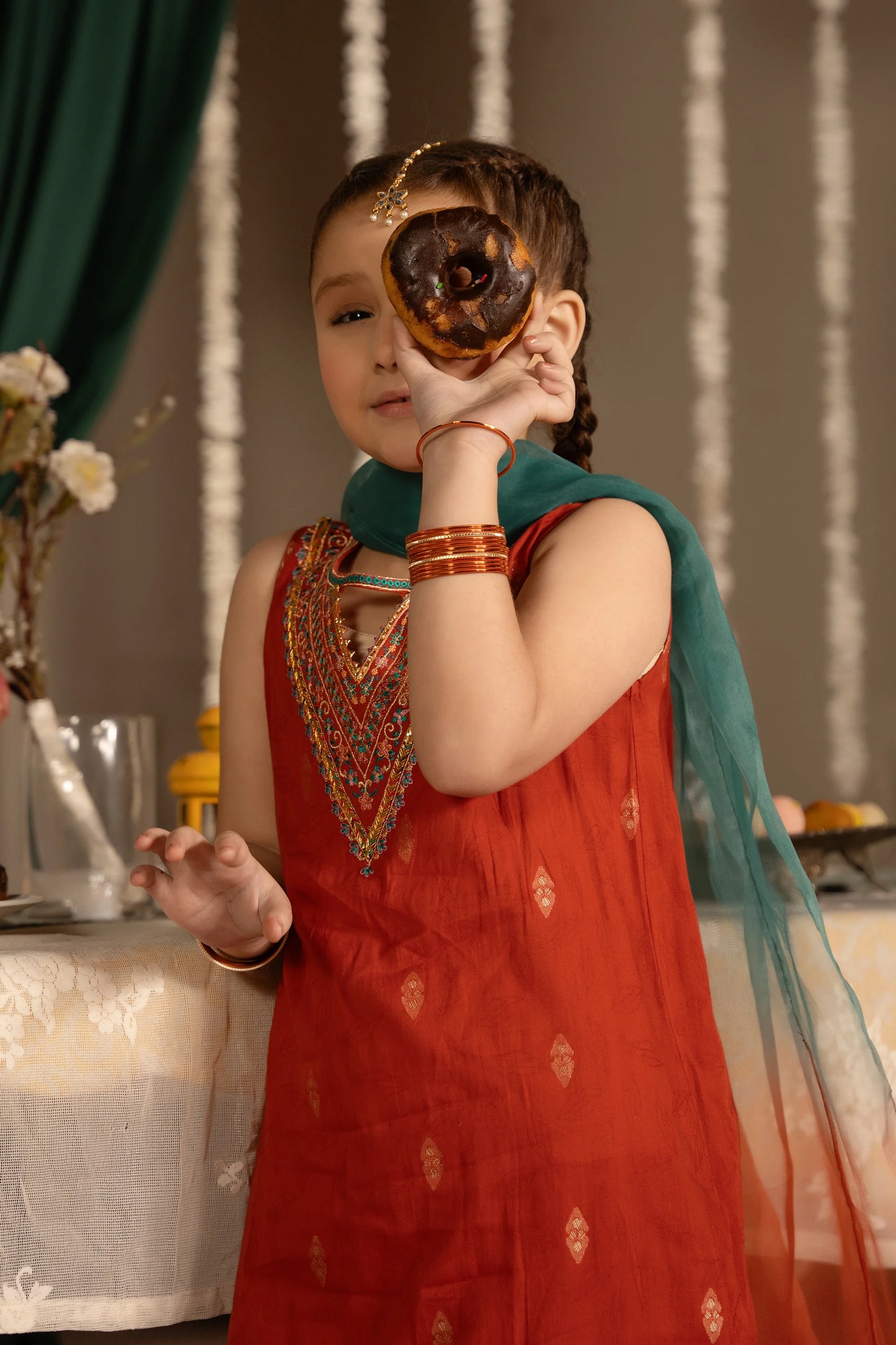 Jamawar Embroidered Kurti Set - Cougar Clothing