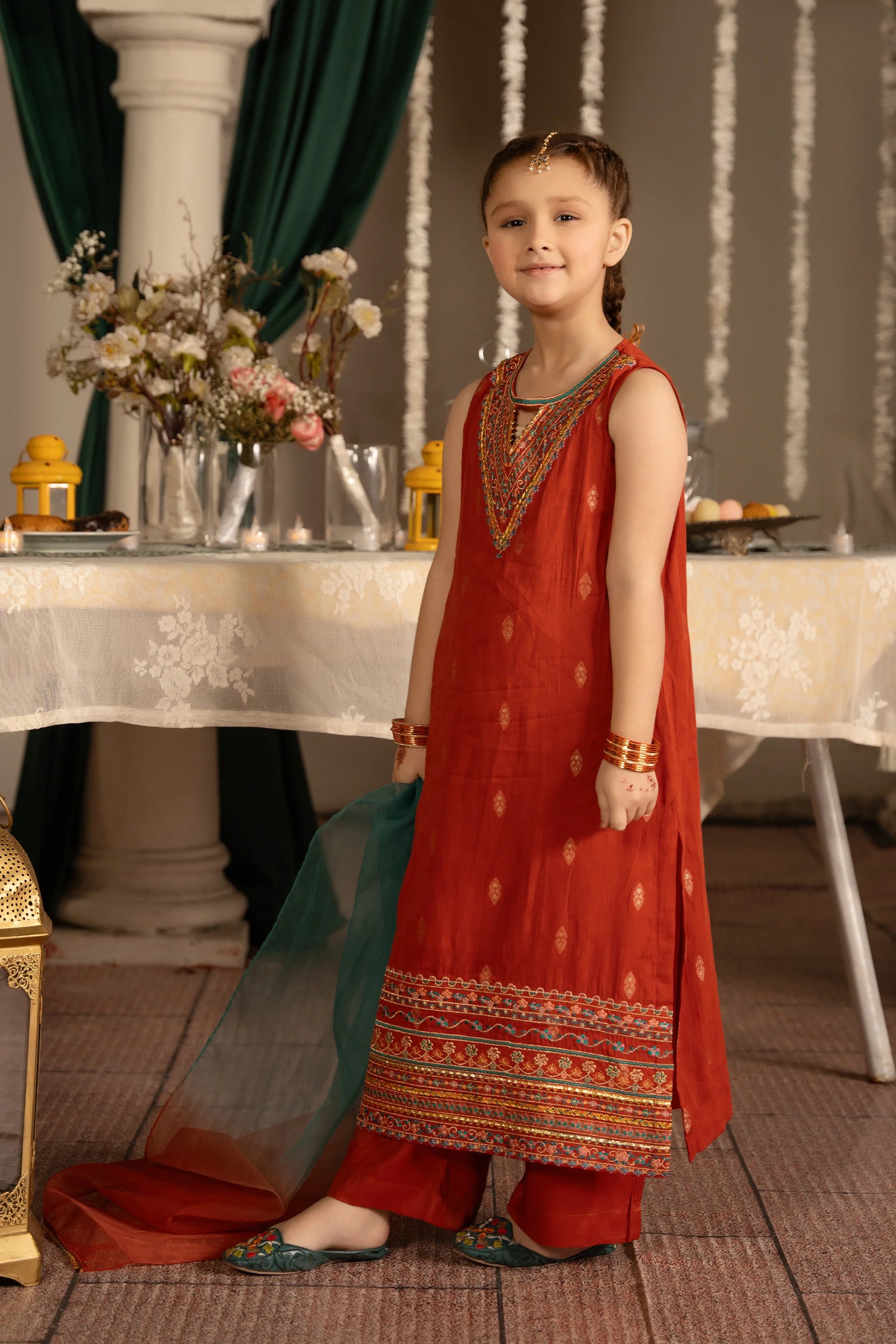 Jamawar Embroidered Kurti Set - Cougar Clothing
