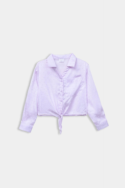 Front Tie Silk Shirt - Cougar Clothing