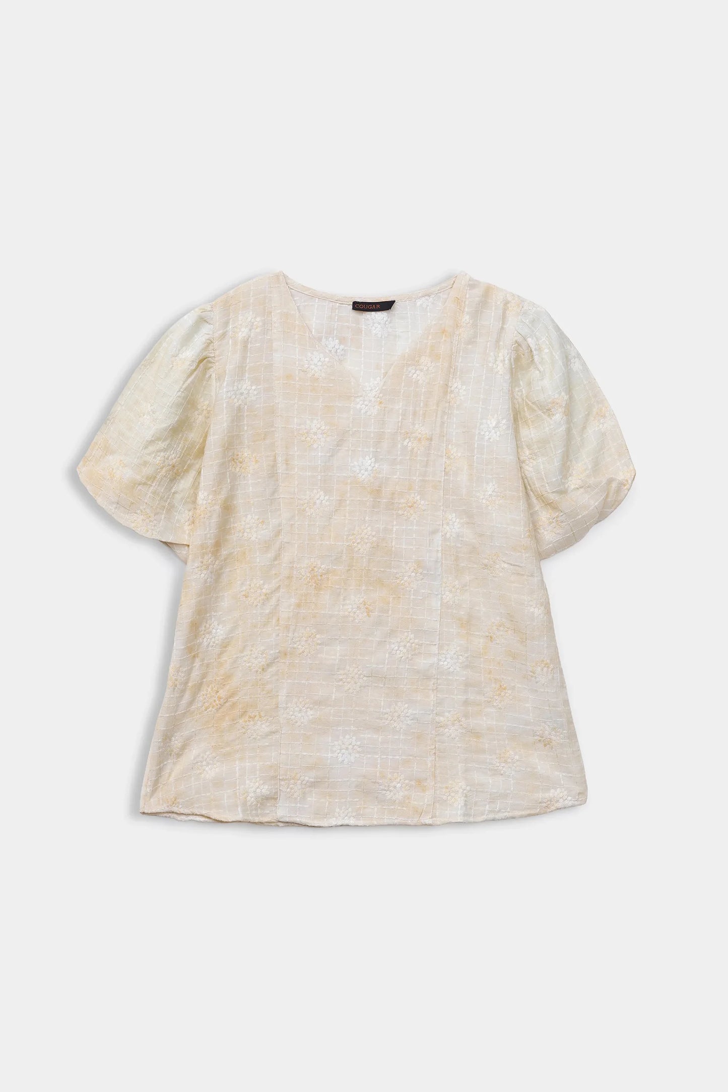 Embroidered Pull Sleeve Top - Cougar Clothing