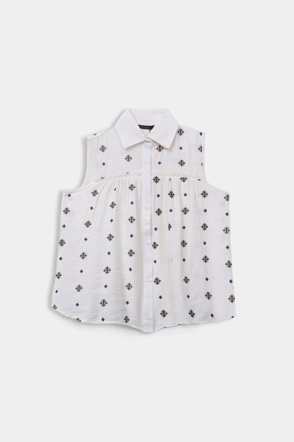 Sleeveless Embroidered Top - Cougar Clothing