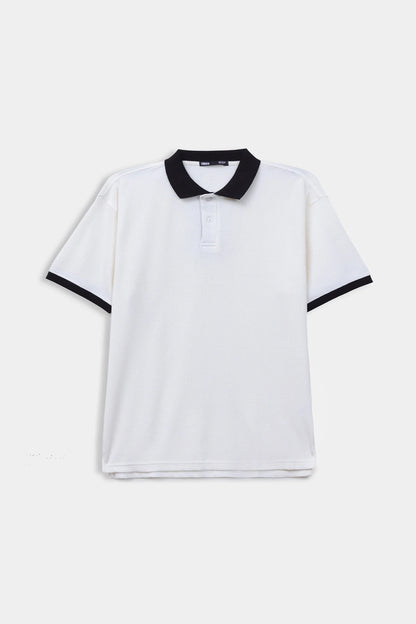 Contrast Textured Polo - Cougar Clothing