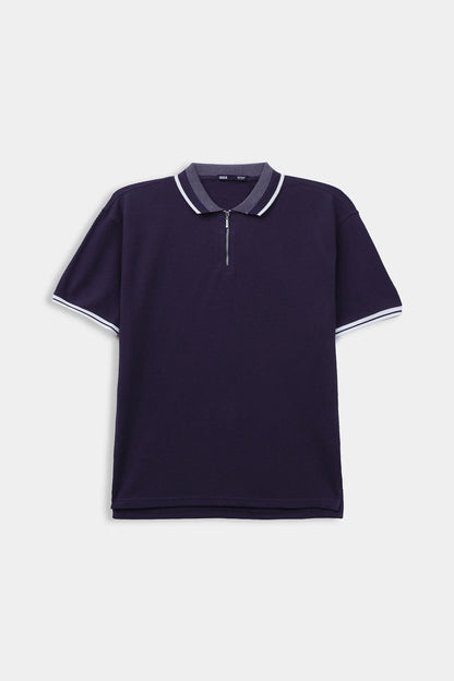 Quarter Zip Textured Polo - Cougar Clothing