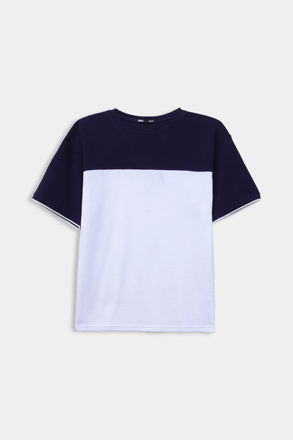 Relaxed Contrast Paneled T-Shirt - Cougar Clothing