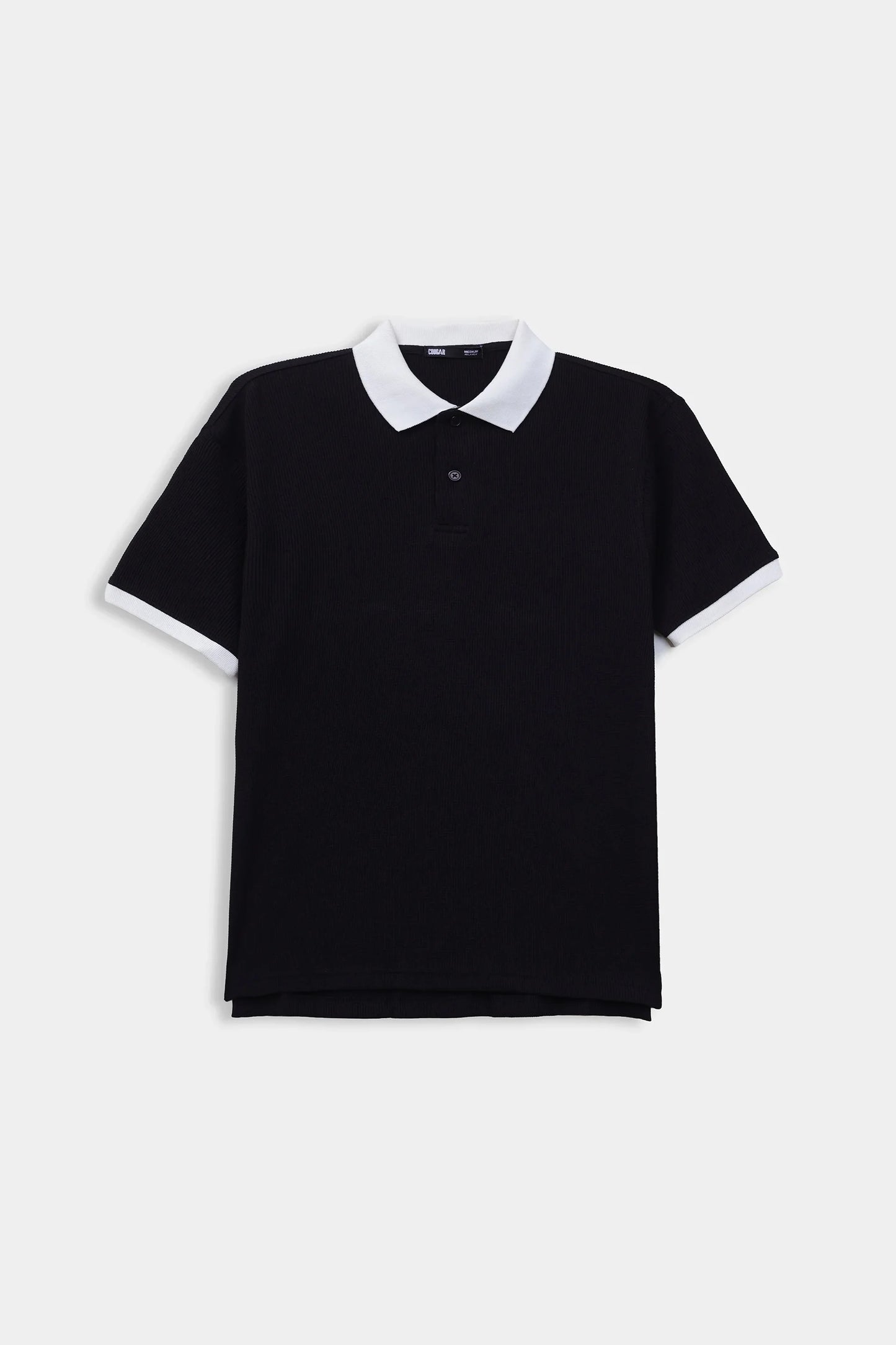 Contrast Textured Polo - Cougar Clothing