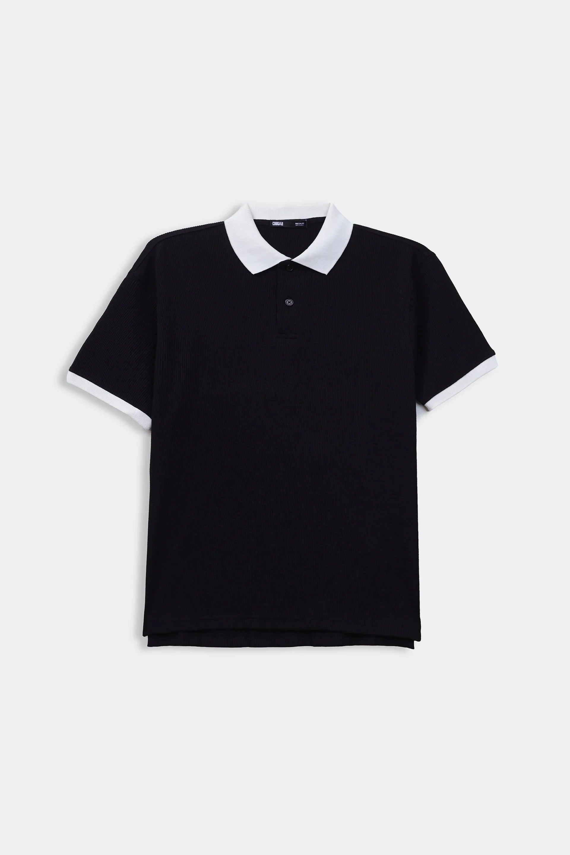 Contrast Textured Polo - Cougar Clothing