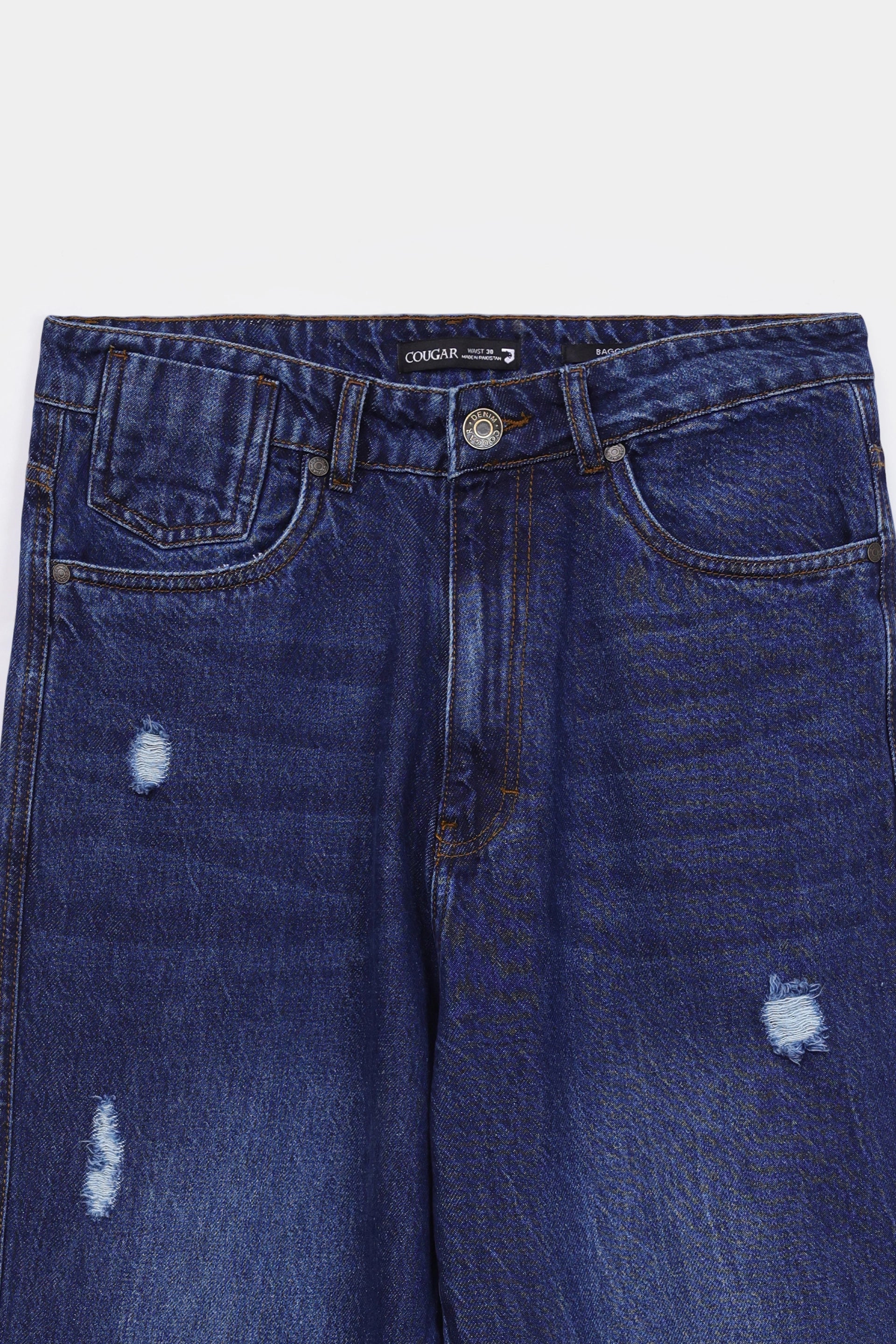 Baggy Fit Distressed Jeans - Cougar Clothing