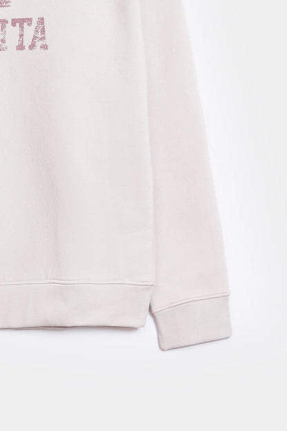 Text Print Fleece Sweatshirt - Cougar Clothing