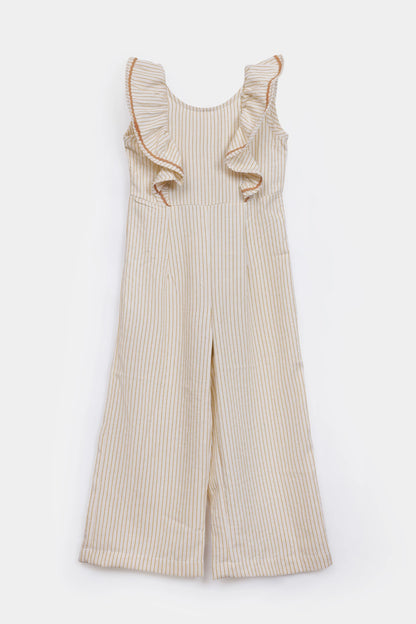 Pin Striped Cotton Jumpsuit - Cougar Clothing