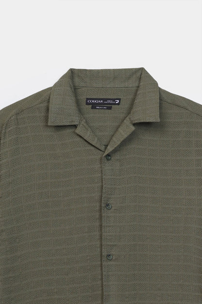Textured Cotton Shirt - Cougar Clothing
