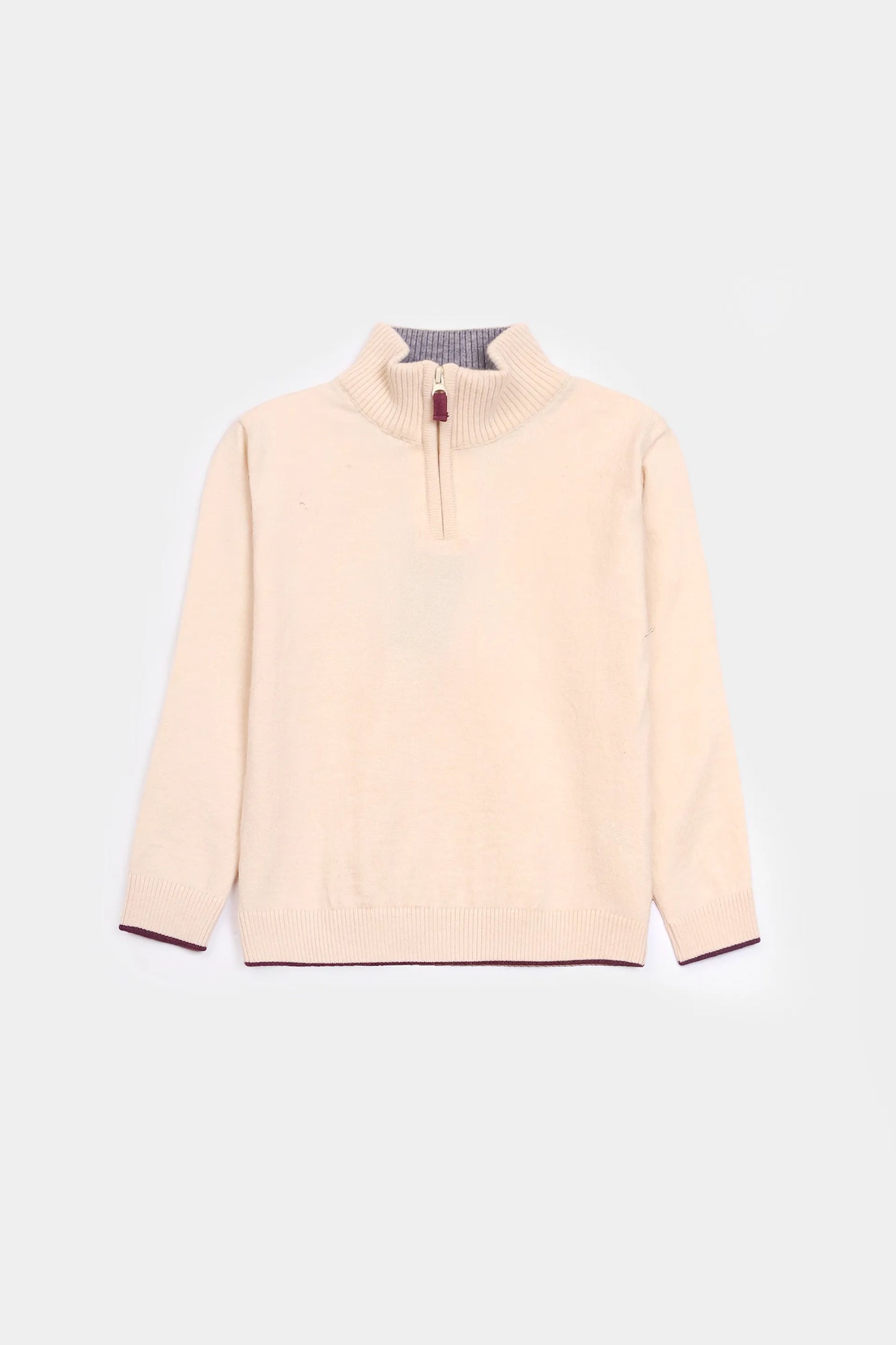 Trimmed Quarter Zip Sweater - Cougar Clothing