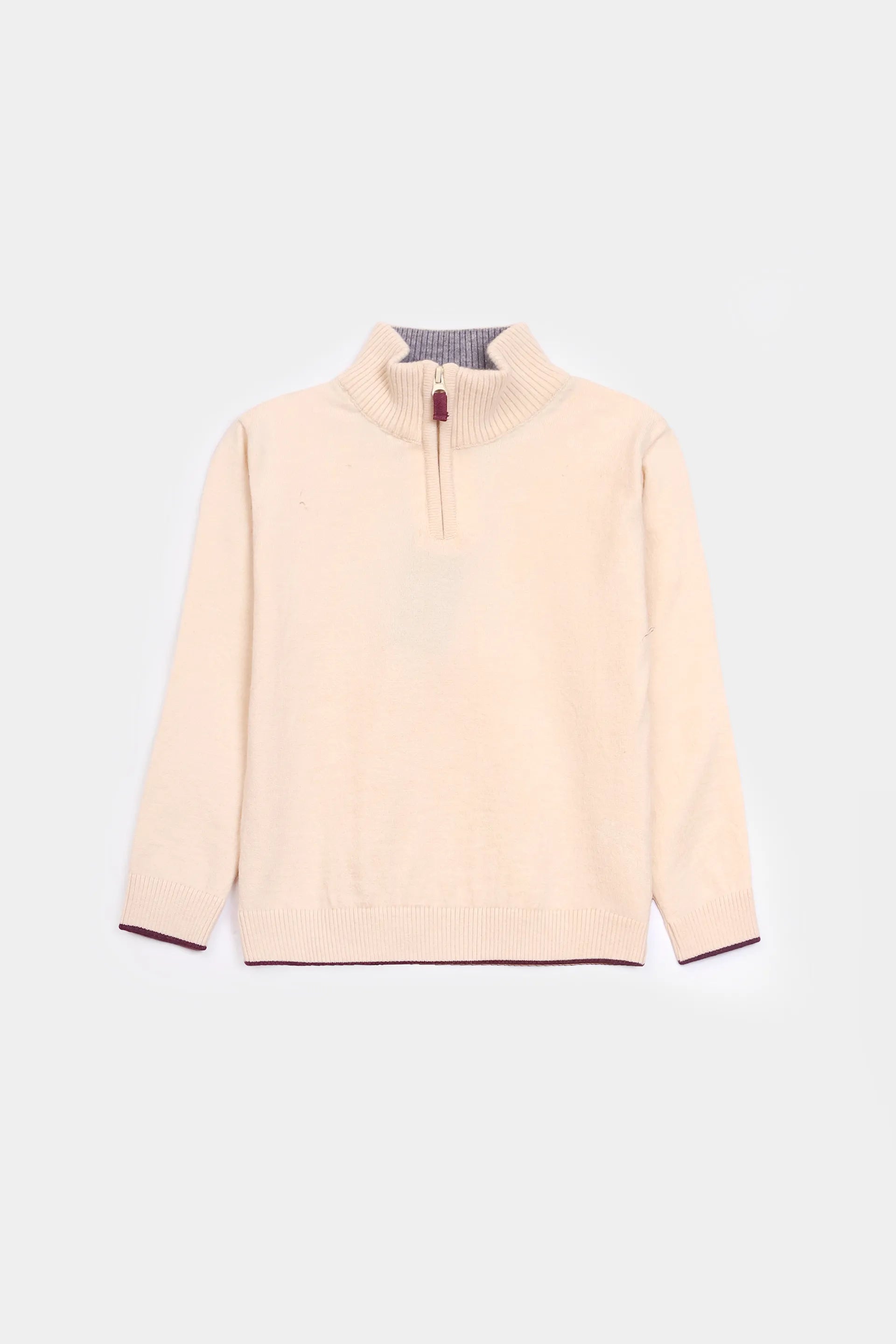 Trimmed Quarter Zip Sweater - Cougar Clothing